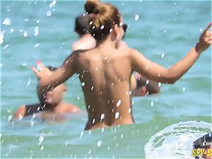 super-fucking-hot Amateurs bare-breasted spycam Beach - sexy big jugs babes