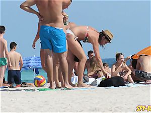 wild fledgling hefty bra-stuffers teenagers hidden cam Beach vid