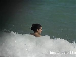 nudist beach flick cool cock-squeezing bi-otches